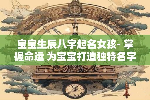 宝宝生辰八字起名女孩- 掌握命运 为宝宝打造独特名字！