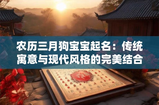 农历三月狗宝宝起名:传统寓意与现代风格的完美结合 农历三月狗宝宝起名:传统寓意与现代风格的完美结合