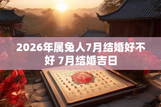 2026年属兔人7月结婚好不好 7月结婚吉日