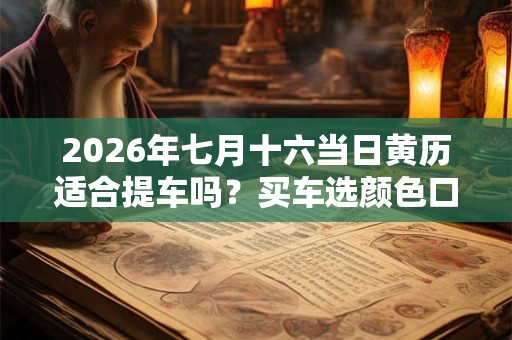 2026年七月十六当日黄历适合提车吗？买车选颜色口诀