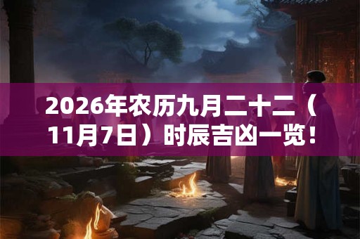 2026年农历九月二十二（11月7日）时辰吉凶一览！