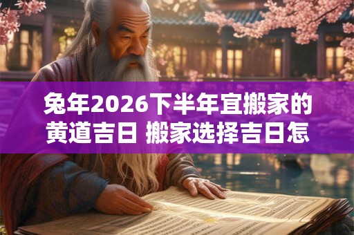 兔年2026下半年宜搬家的黄道吉日 搬家选择吉日怎么选