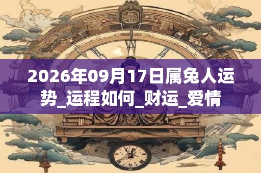 2026年09月17日属兔人运势_运程如何_财运_爱情 2026年09月17日属兔人运势_运程如何_财运_爱情