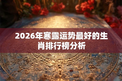 2026年寒露运势最好的生肖排行榜分析
