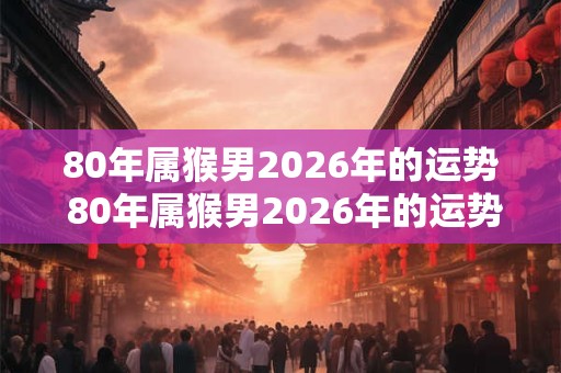 80年属猴男2026年的运势 80年属猴男2026年的运势及运程 80年属猴男2026年的运势 80年属猴男2026年的运势及运程