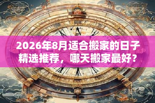 2026年8月适合搬家的日子精选推荐，哪天搬家最好？