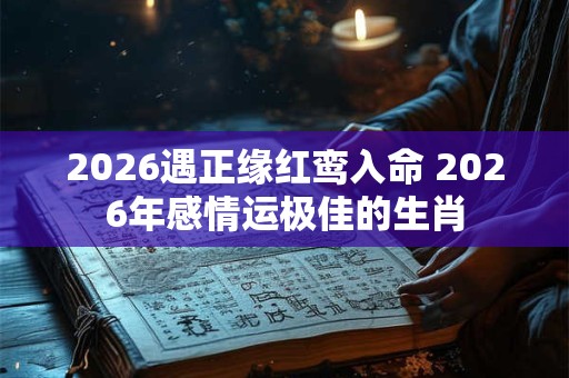 2026遇正缘红鸾入命 2026年感情运极佳的生肖