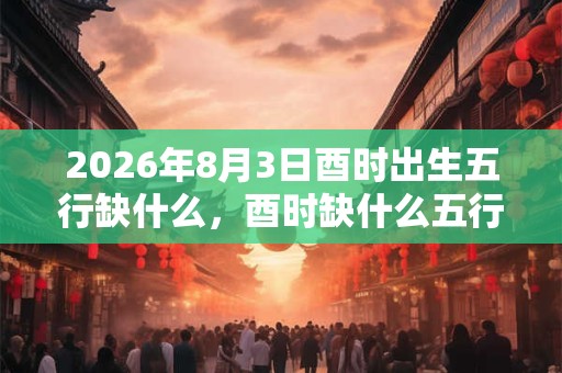 2026年8月3日酉时出生五行缺什么，酉时缺什么五行