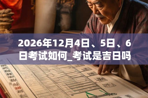 2026年12月4日、5日、6日考试如何_考试是吉日吗 2026年12月4日、5日、6日考试如何_考试是吉日吗