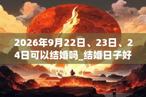 2026年9月22日、23日、24日可以结婚吗_结婚日子好吗
