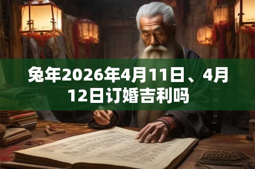 兔年2026年4月11日、4月12日订婚吉利吗