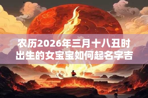 农历2026年三月十八丑时出生的女宝宝如何起名字吉祥，五行属什么