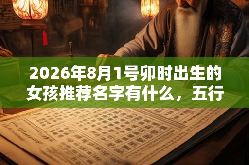 2026年8月1号卯时出生的女孩推荐名字有什么，五行属什么