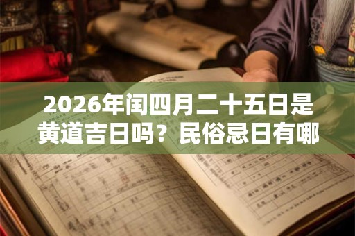 2026年闰四月二十五日是黄道吉日吗？民俗忌日有哪些？