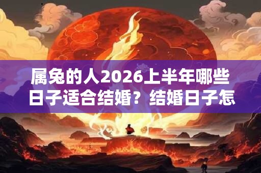 属兔的人2026上半年哪些日子适合结婚？结婚日子怎么看？