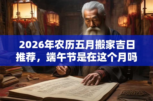 2026年农历五月搬家吉日推荐,端午节是在这个月吗? 2026年农历五月搬家吉日推荐,端午节是在这个月吗?