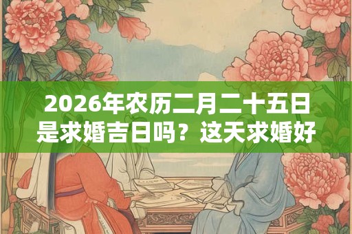 2026年农历二月二十五日是求婚吉日吗？这天求婚好吗？