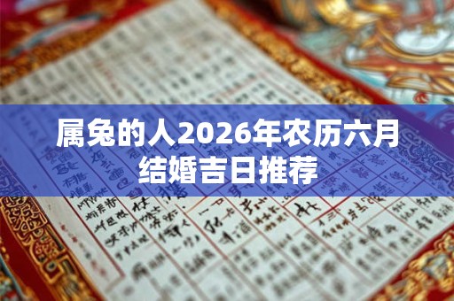 属兔的人2026年农历六月结婚吉日推荐