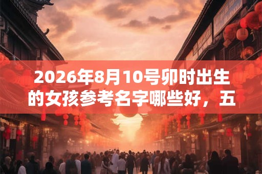 2026年8月10号卯时出生的女孩参考名字哪些好，五行属什么