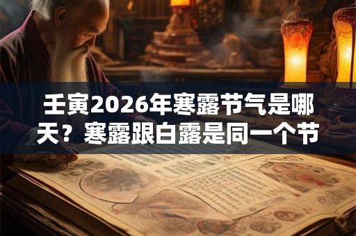 壬寅2026年寒露节气是哪天？寒露跟白露是同一个节气吗？