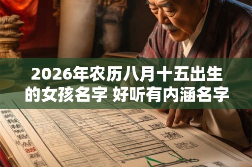 2026年农历八月十五出生的女孩名字 好听有内涵名字推荐