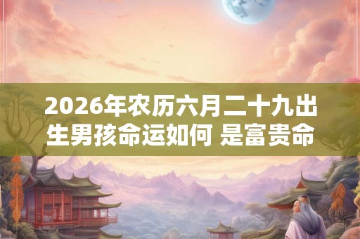 2026年农历六月二十九出生男孩命运如何 是富贵命吗