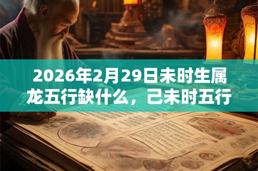 2026年2月29日未时生属龙五行缺什么，己未时五行缺什么