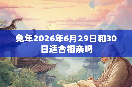 兔年2026年6月29日和30日适合相亲吗