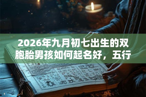 2026年九月初七出生的双胞胎男孩如何起名好，五行属什么