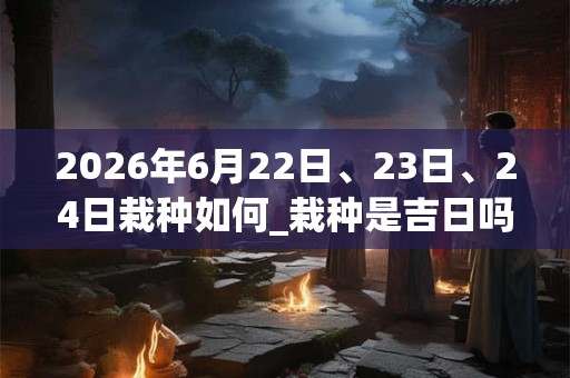 2026年6月22日、23日、24日栽种如何_栽种是吉日吗