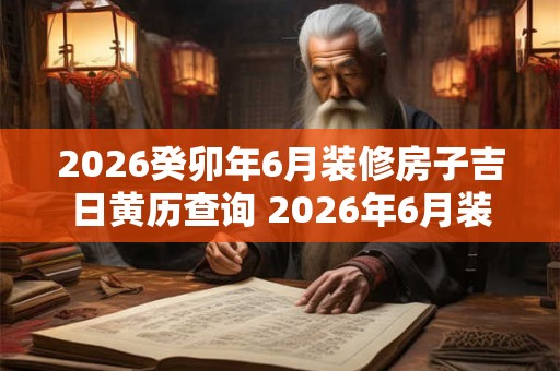 2026癸卯年6月装修房子吉日黄历查询 2026年6月装修房子佳日