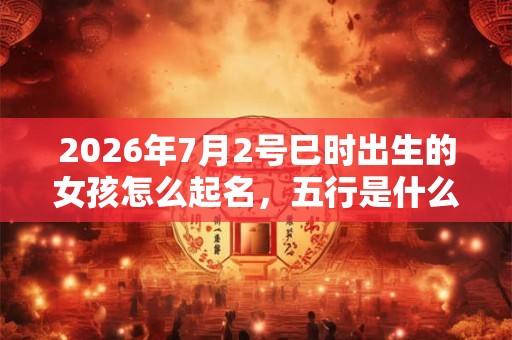 2026年7月2号巳时出生的女孩怎么起名，五行是什么？