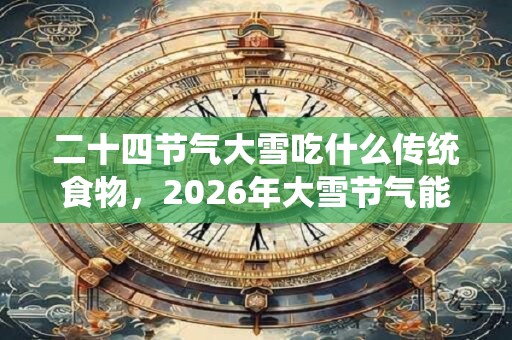 二十四节气大雪吃什么传统食物，2026年大雪节气能办婚礼吗？