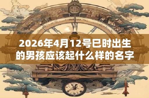 2026年4月12号巳时出生的男孩应该起什么样的名字