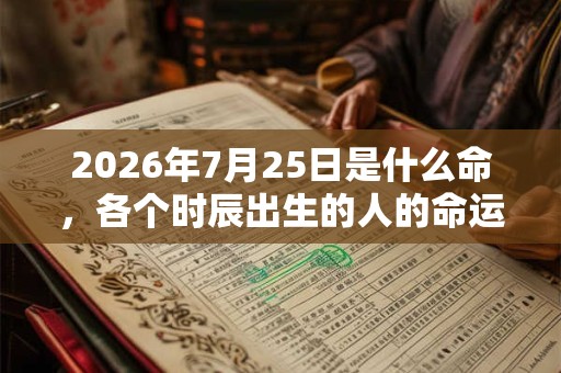 2026年7月25日是什么命，各个时辰出生的人的命运