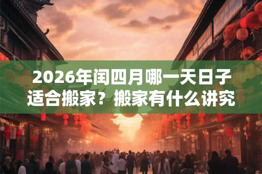 2026年闰四月哪一天日子适合搬家？搬家有什么讲究和忌讳？