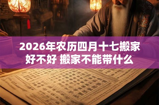 2026年农历四月十七搬家好不好 搬家不能带什么