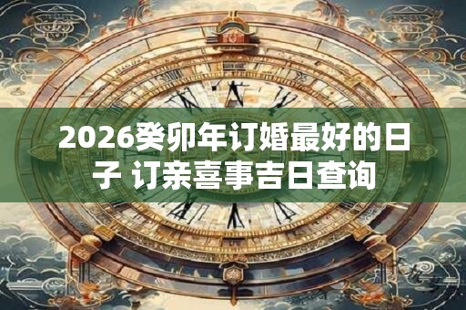 2026癸卯年订婚最好的日子 订亲喜事吉日查询
