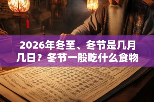 2026年冬至、冬节是几月几日？冬节一般吃什么食物？