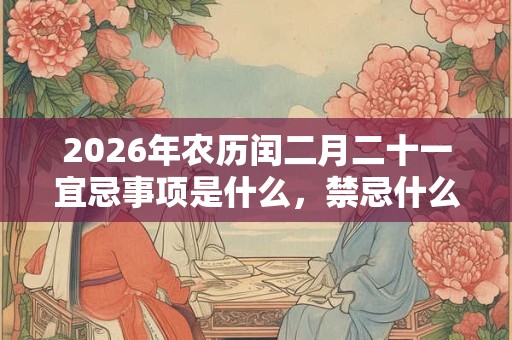 2026年农历闰二月二十一宜忌事项是什么，禁忌什么？