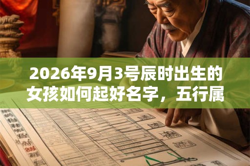 2026年9月3号辰时出生的女孩如何起好名字，五行属什么