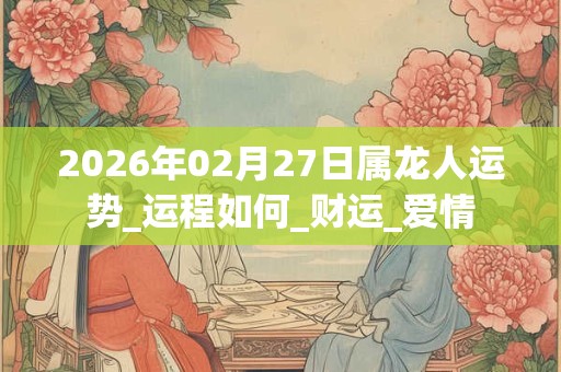 2026年02月27日属龙人运势_运程如何_财运_爱情