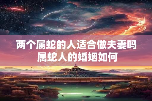 两个属蛇的人适合做夫妻吗 属蛇人的婚姻如何