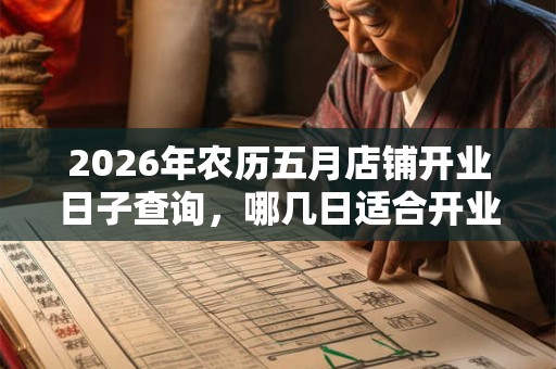2026年农历五月店铺开业日子查询，哪几日适合开业？