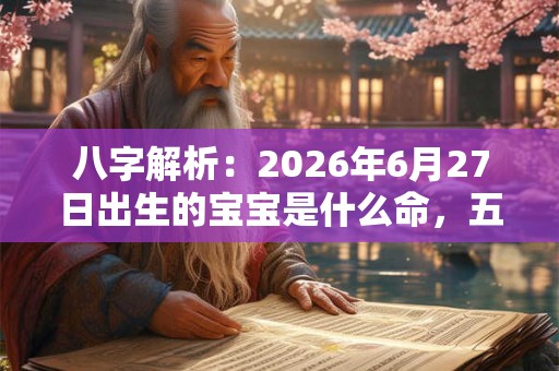 八字解析：2026年6月27日出生的宝宝是什么命，五行缺什么