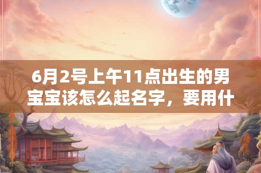 6月2号上午11点出生的男宝宝该怎么起名字，要用什么字好