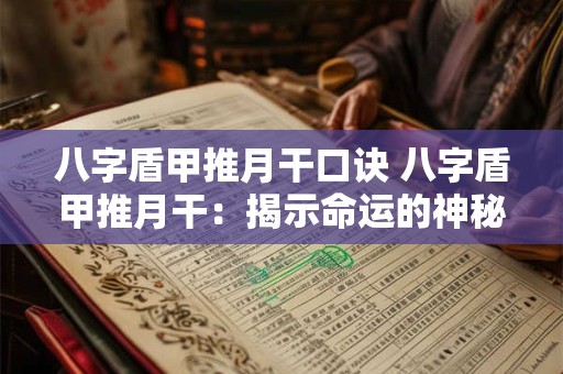 八字盾甲推月干口诀 八字盾甲推月干：揭示命运的神秘口诀！