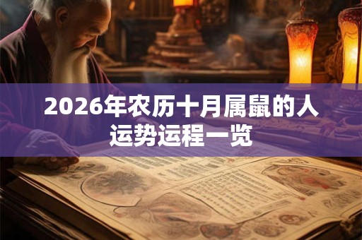 2026年农历十月属鼠的人运势运程一览