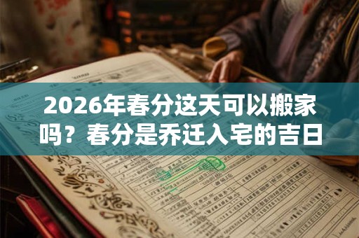 2026年春分这天可以搬家吗？春分是乔迁入宅的吉日吗？