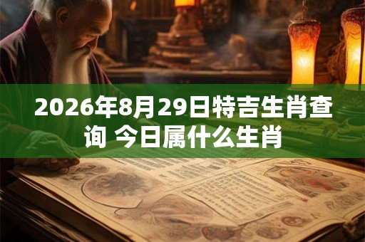 2026年8月29日特吉生肖查询 今日属什么生肖